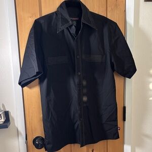 7 Diamonds Dark Gray Shirt with Contrast Stitching